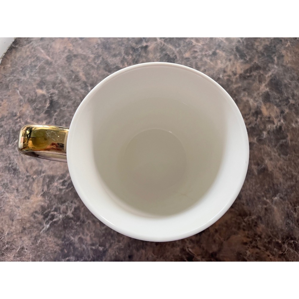 Monogram "M" mug in white with gold handle and gold M Ciroa Vintage - Picture 4 of 5
